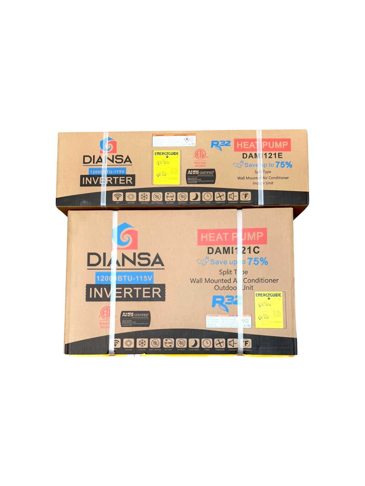 1TON 18 SEERS INVERTER DIANSA MINI SPLIT AHRI & ETL CERTIFIED