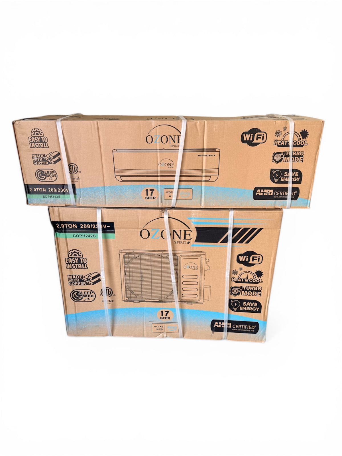 2TON 17 SEERS INVERTER OZONE MINI SPLIT AHRI CERTIFIED