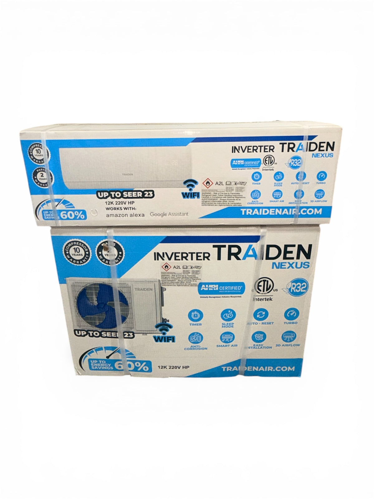 1TON (220V) 23 SEERS INVERTER TRAIDEN MINI SPLIT AHRI & ETL CERTIFIED