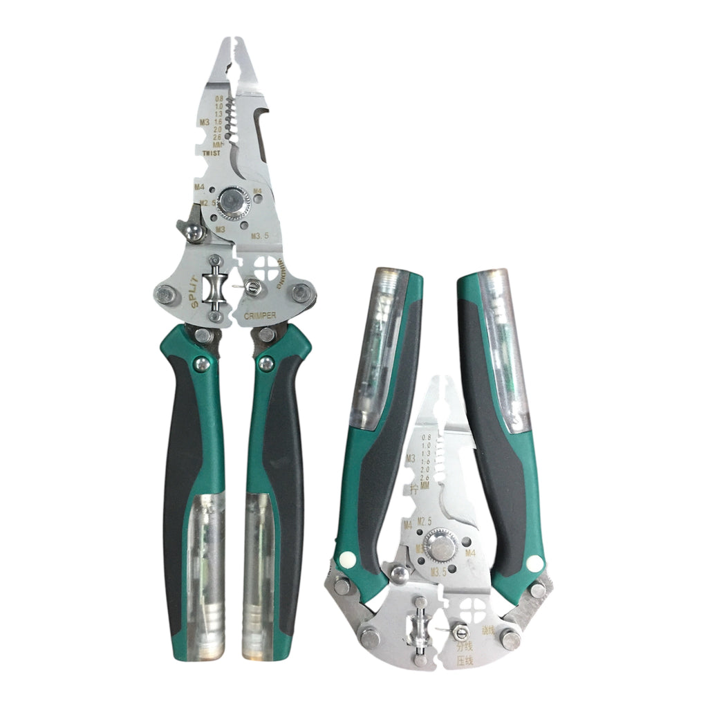 FOLDING MULTI-FUNCTIONAL WIRE STRIPPER PLIERS CRIMPER
